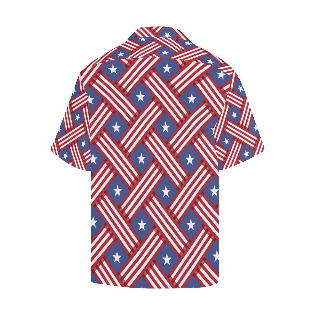 American flag Pattern Men Aloha Hawaiian Shirt