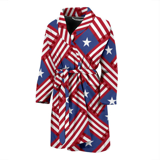 American flag Pattern Men Bath Robe-JTAMIGO.COM