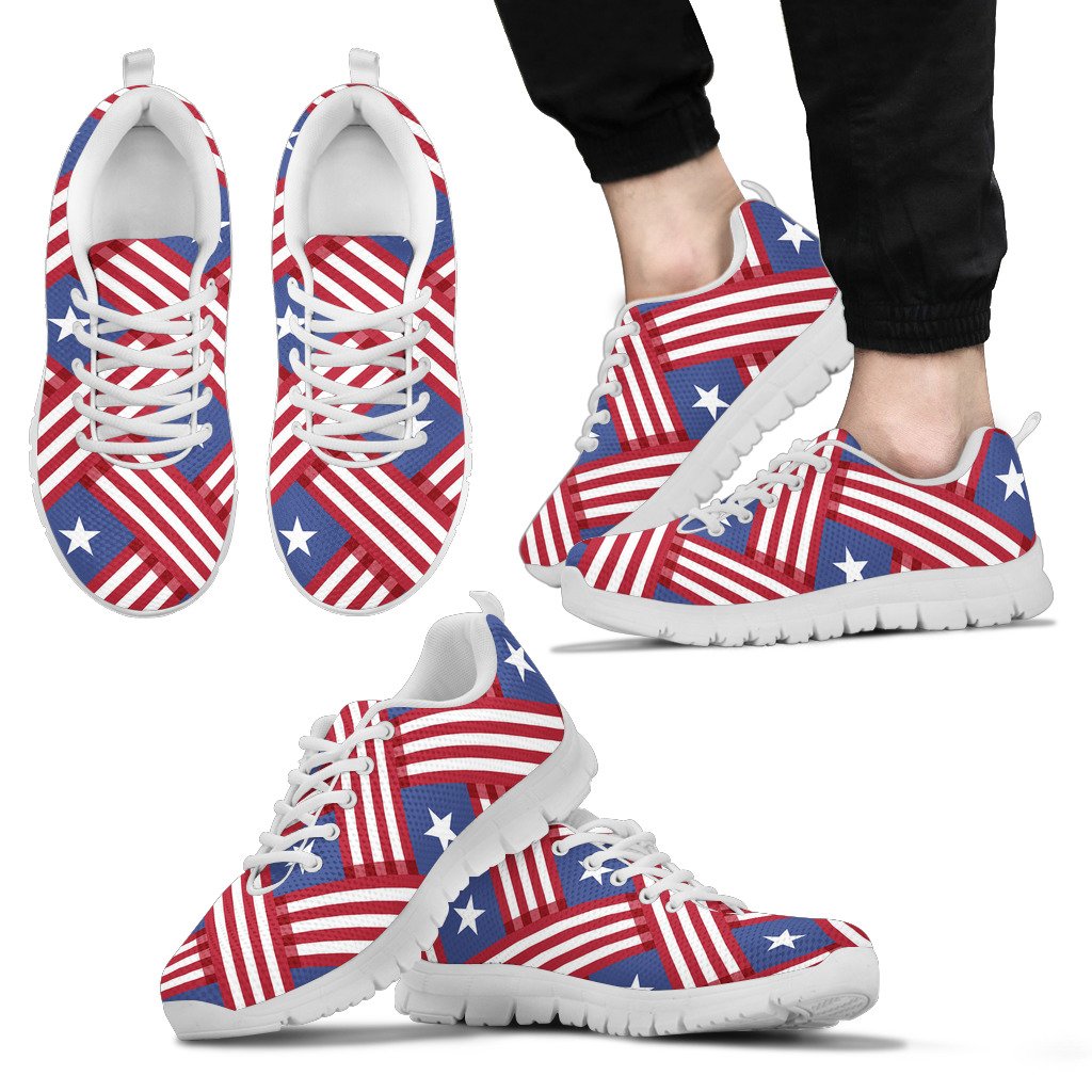 American flag Pattern Men Sneakers Shoes