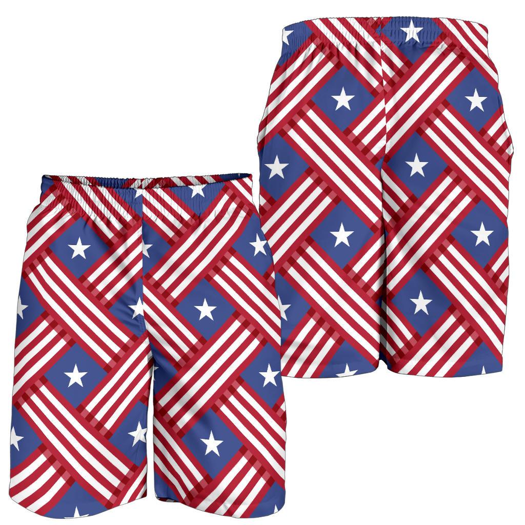 American flag Pattern Mens Shorts-JTAMIGO.COM