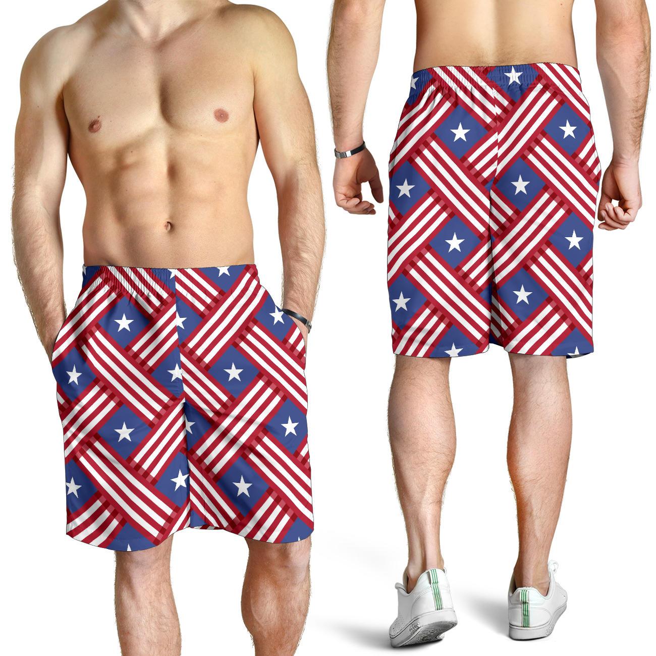American flag Pattern Mens Shorts-JTAMIGO.COM