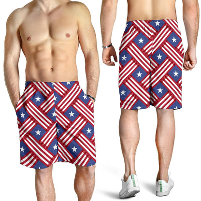 American flag Pattern Mens Shorts-JTAMIGO.COM