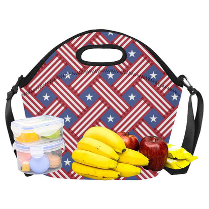 American flag Pattern Neoprene Lunch Bag (Model 1669)(Large)-JTAMIGO.COM