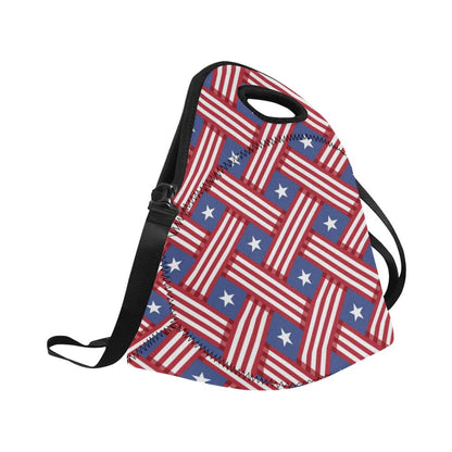 American flag Pattern Neoprene Lunch Bag (Model 1669)(Large)-JTAMIGO.COM