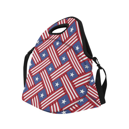 American flag Pattern Neoprene Lunch Bag (Model 1669)(Large)-JTAMIGO.COM
