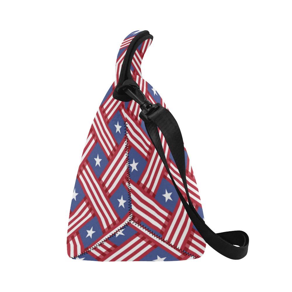 American flag Pattern Neoprene Lunch Bag (Model 1669)(Large)-JTAMIGO.COM