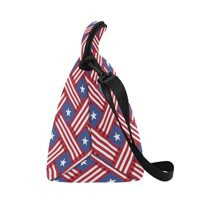American flag Pattern Neoprene Lunch Bag (Model 1669)(Large)-JTAMIGO.COM