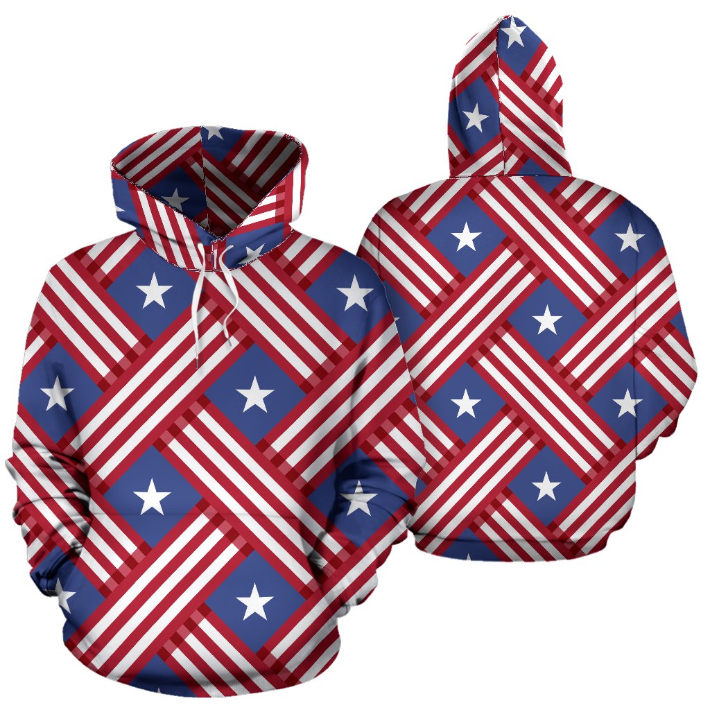 American flag Pattern Pullover Hoodie