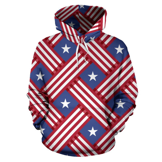 American flag Pattern Pullover Hoodie