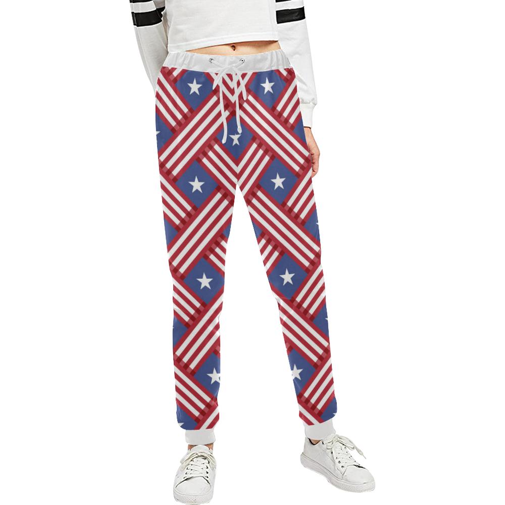 American flag Pattern Unisex Casual Sweatpants (Model L11)-JTAMIGO.COM