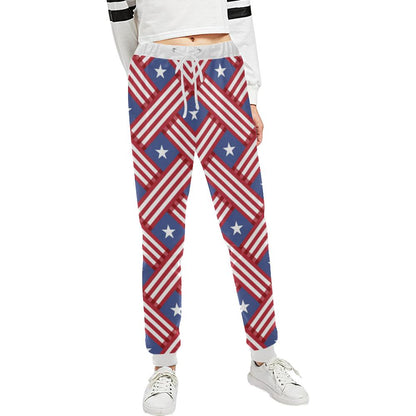 American flag Pattern Unisex Casual Sweatpants (Model L11)-JTAMIGO.COM