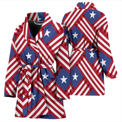 American flag Pattern Women Bath Robe-JTAMIGO.COM