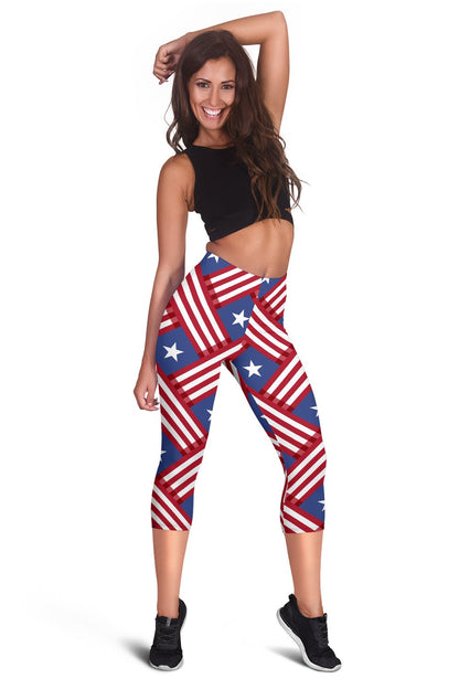 American flag Pattern Women Capris