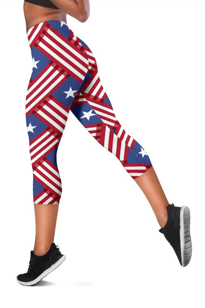 American flag Pattern Women Capris