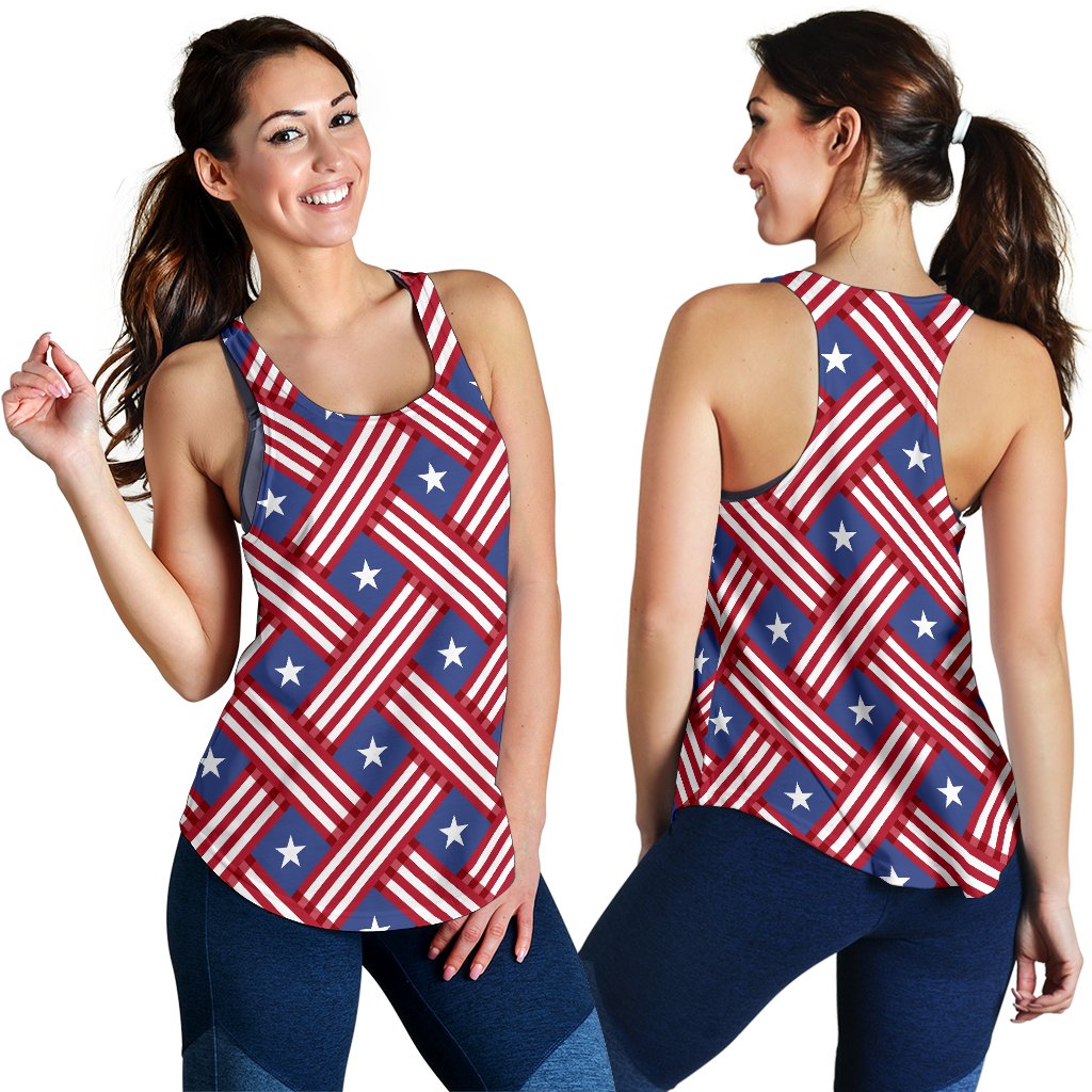 American Flag Pattern Women Racerback Tank Top