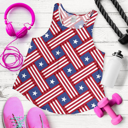 American Flag Pattern Women Racerback Tank Top