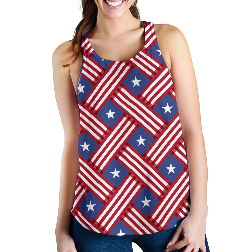 American Flag Pattern Women Racerback Tank Top