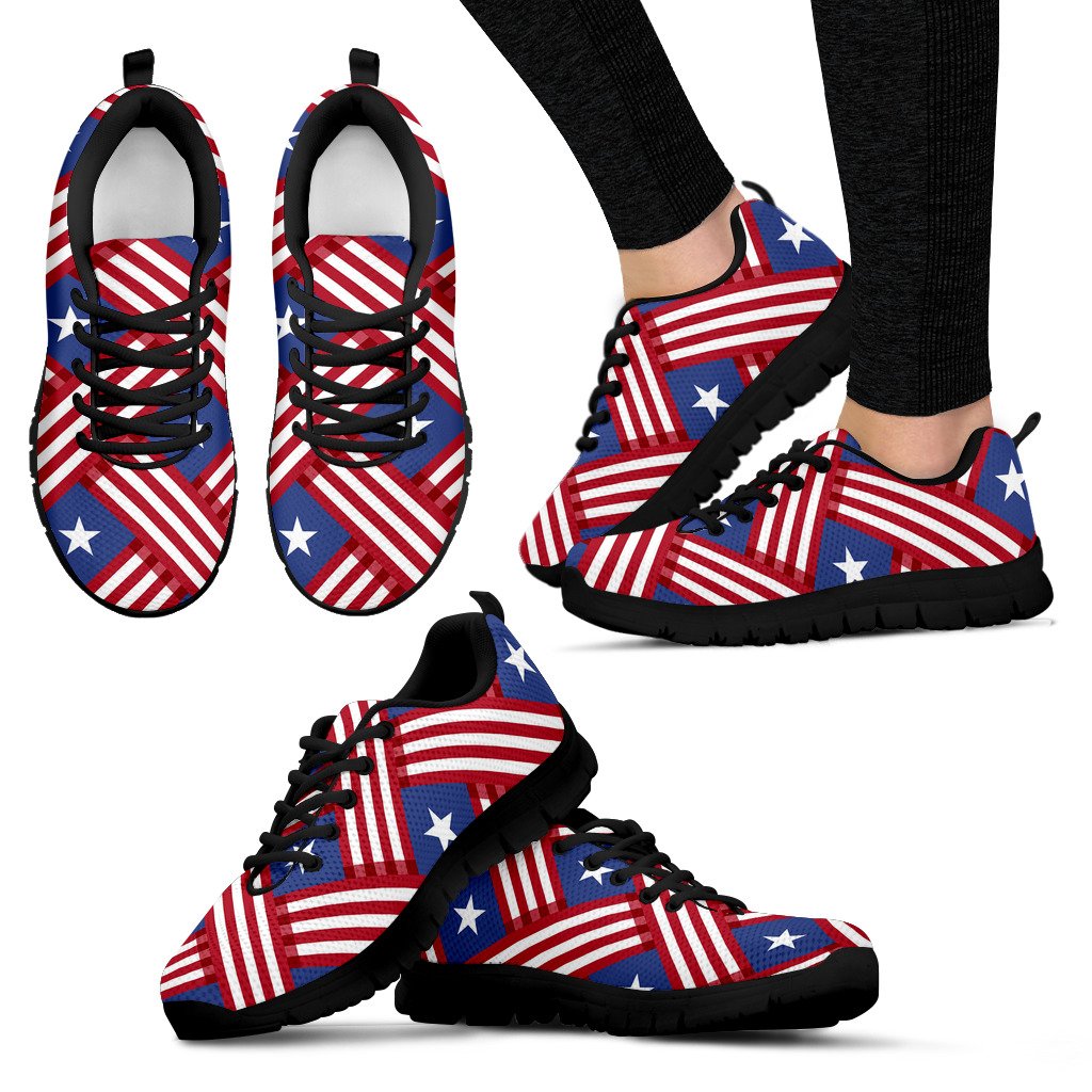 American Flag Pattern Women Sneakers Shoes
