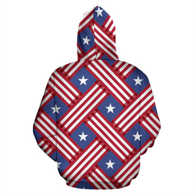 American Flag Pattern Zip Up Hoodie