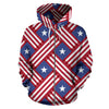 American Flag Pattern Zip Up Hoodie