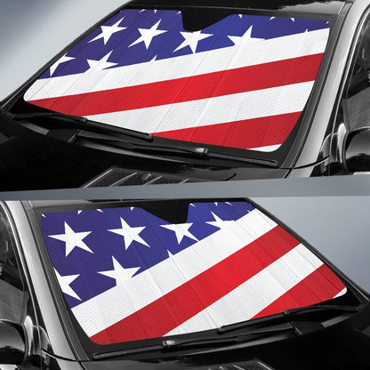 American Flag Print Car Sun Shade For Windshield
