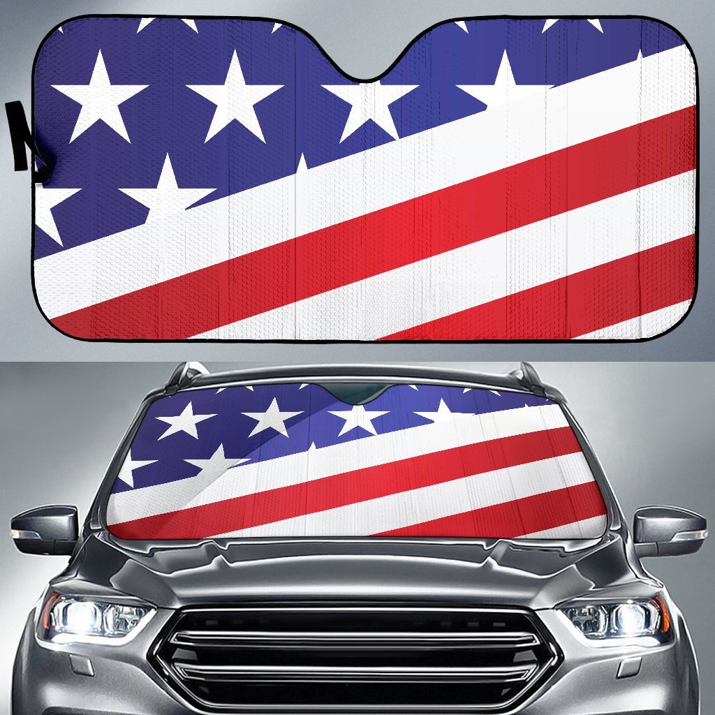 American Flag Print Car Sun Shade For Windshield