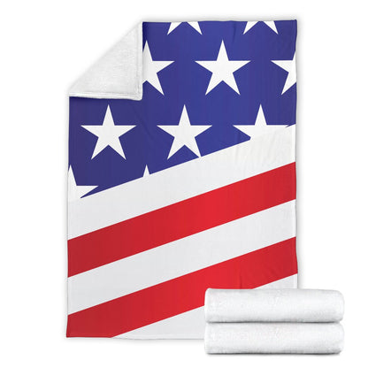 American Flag Print Fleece Blanket