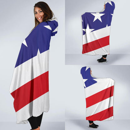 American flag Print Hooded Blanket-JTAMIGO.COM