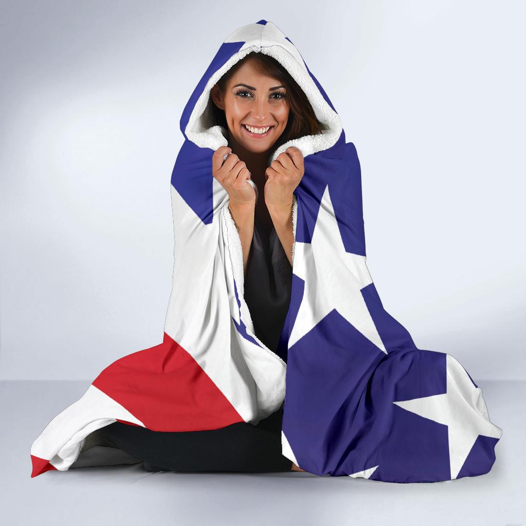 American flag Print Hooded Blanket-JTAMIGO.COM