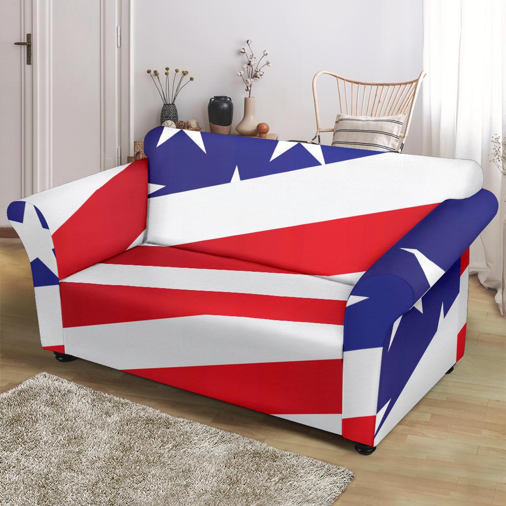 American flag Print Loveseat Slipcover-JTAMIGO.COM