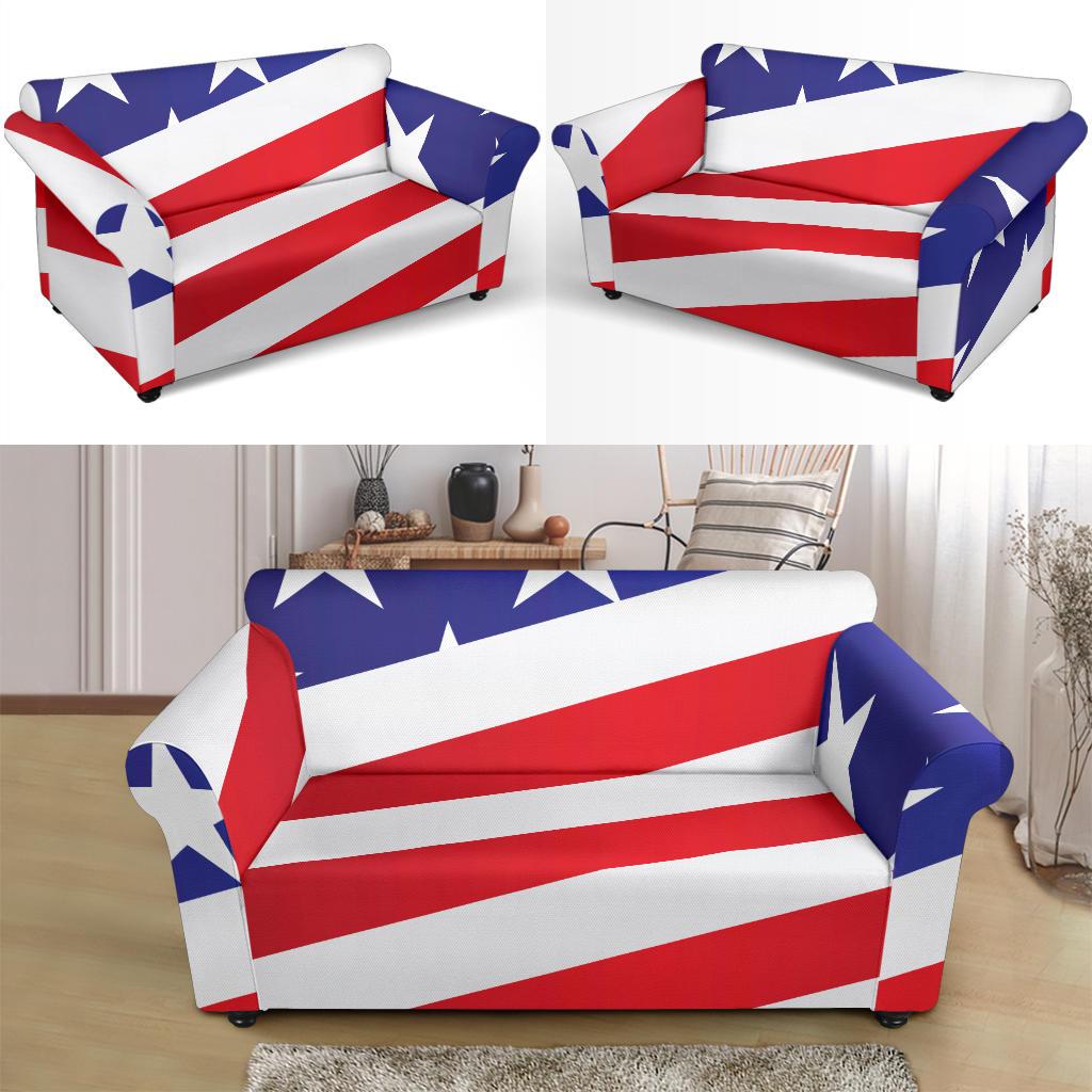 American flag Print Loveseat Slipcover-JTAMIGO.COM