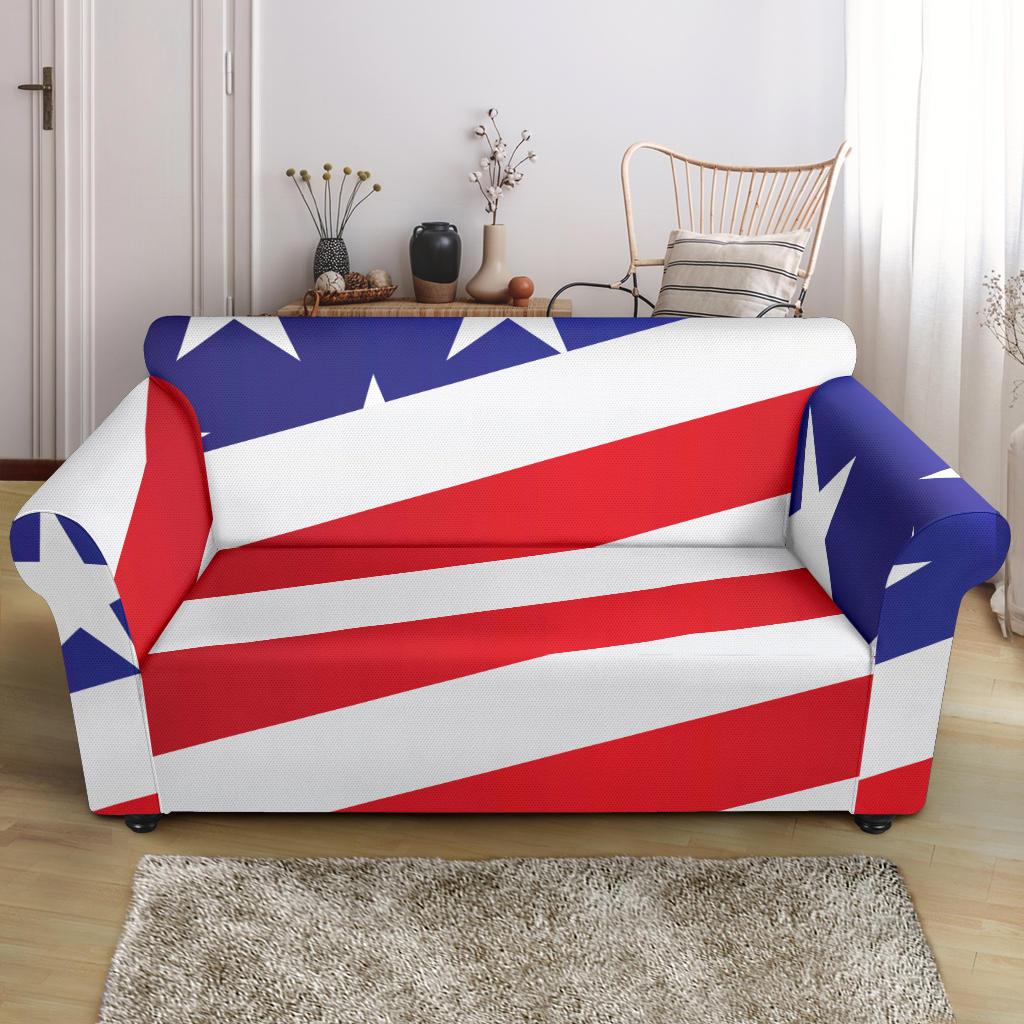 American flag Print Loveseat Slipcover-JTAMIGO.COM