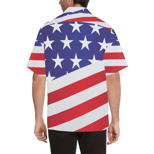 American flag Print Men Aloha Hawaiian Shirt