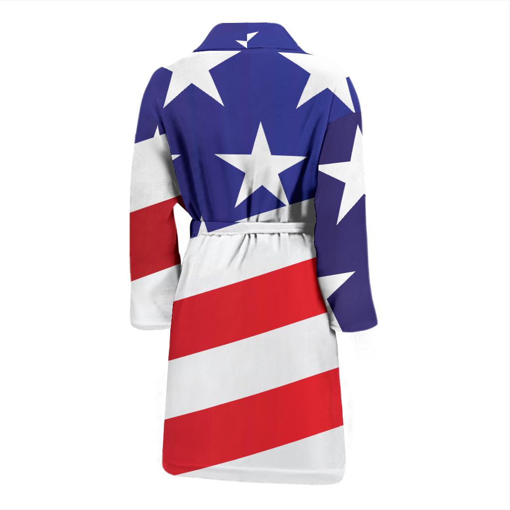 American flag Print Men Bath Robe-JTAMIGO.COM