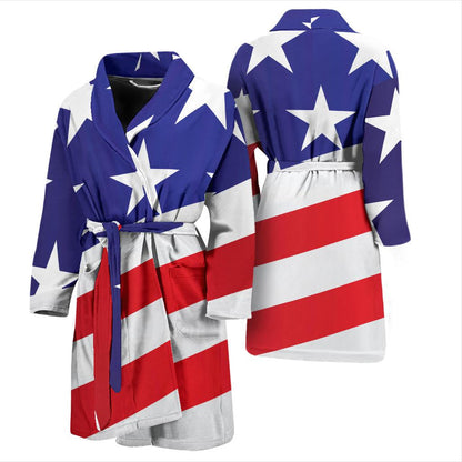 American flag Print Men Bath Robe-JTAMIGO.COM