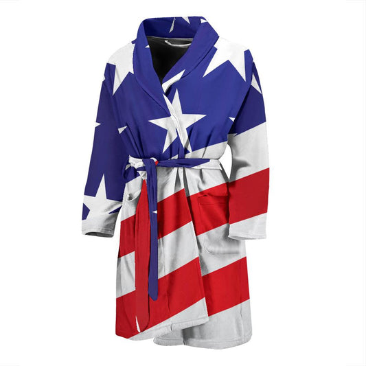 American flag Print Men Bath Robe-JTAMIGO.COM