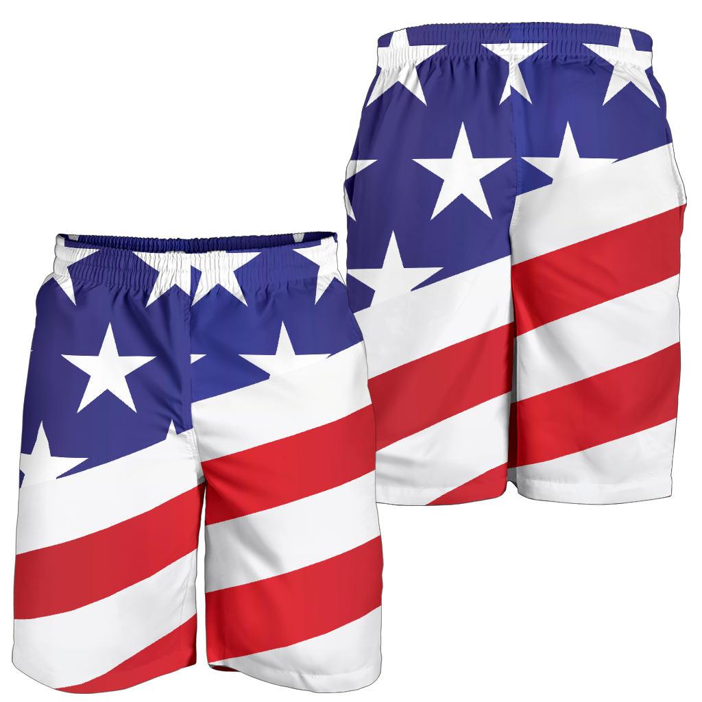 American flag Print Mens Shorts-JTAMIGO.COM