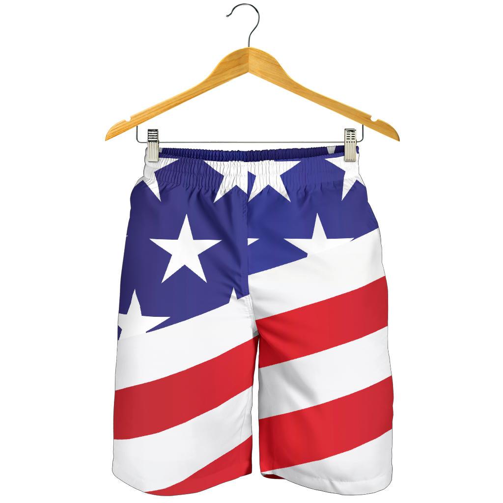 American flag Print Mens Shorts-JTAMIGO.COM
