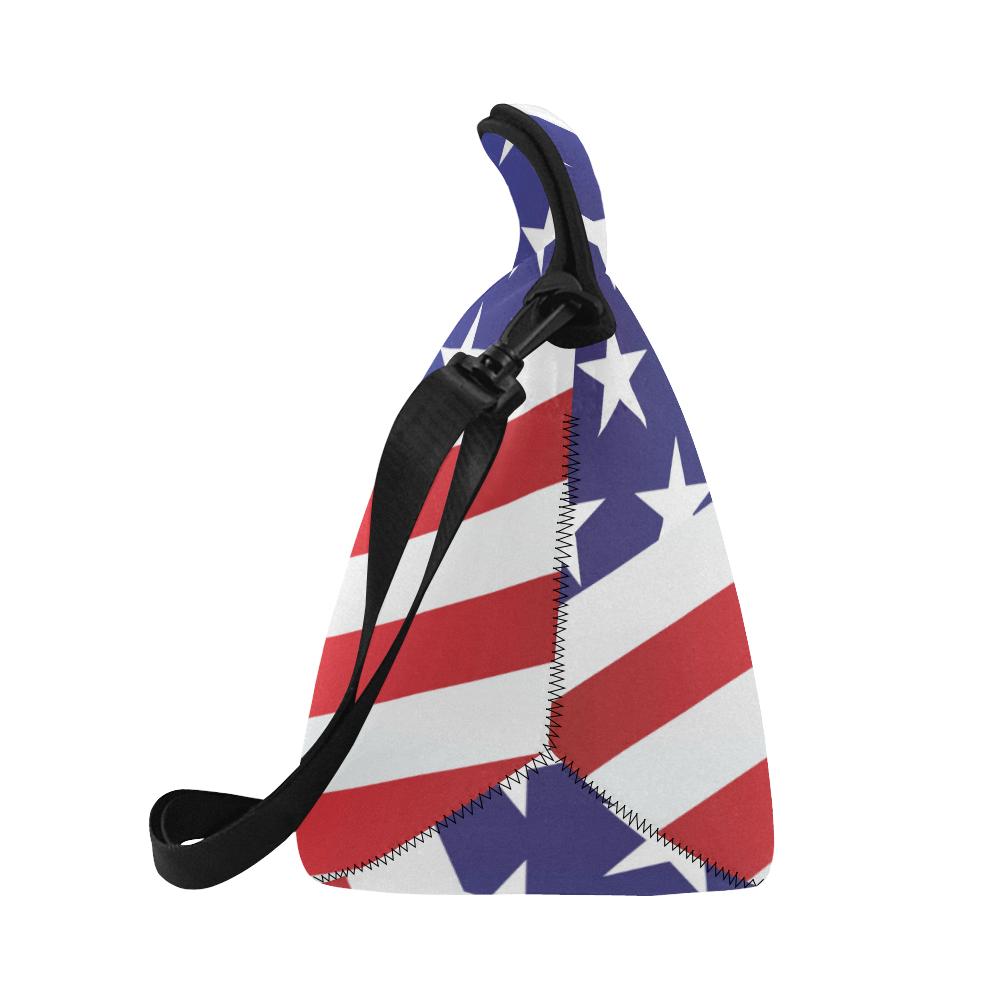 American flag Print Neoprene Lunch Bag (Model 1669)(Large)-JTAMIGO.COM