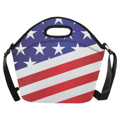 American flag Print Neoprene Lunch Bag (Model 1669)(Large)-JTAMIGO.COM