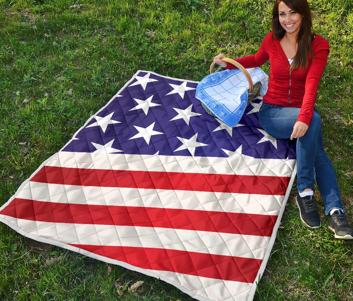 American flag Print Premium Quilt-JTAMIGO.COM