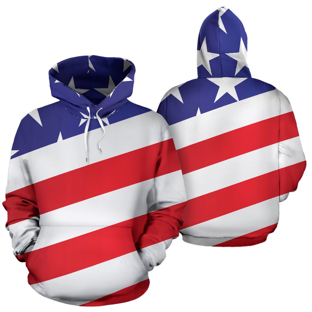 American flag Print Pullover Hoodie