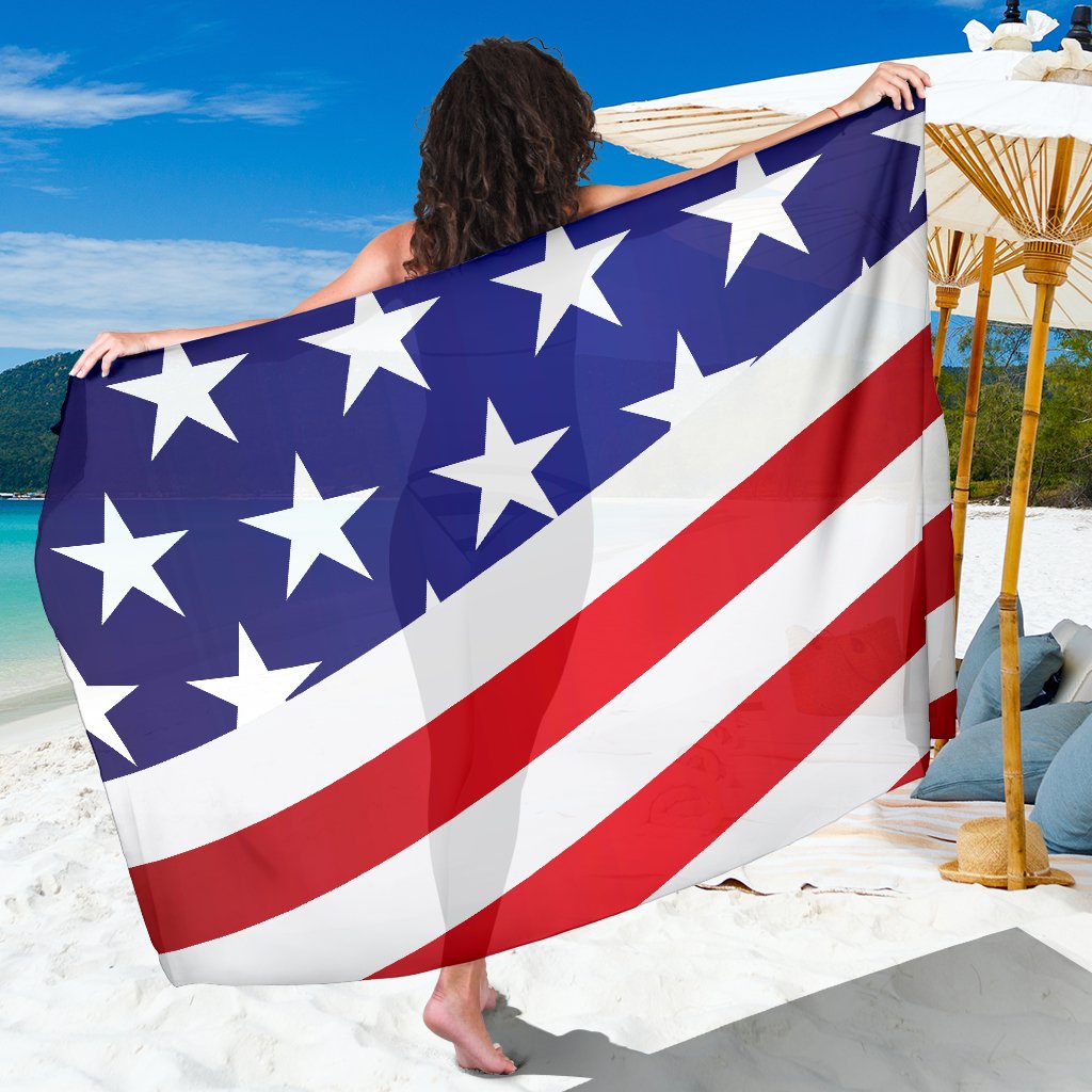 American flag Print Sarong Pareo Wrap