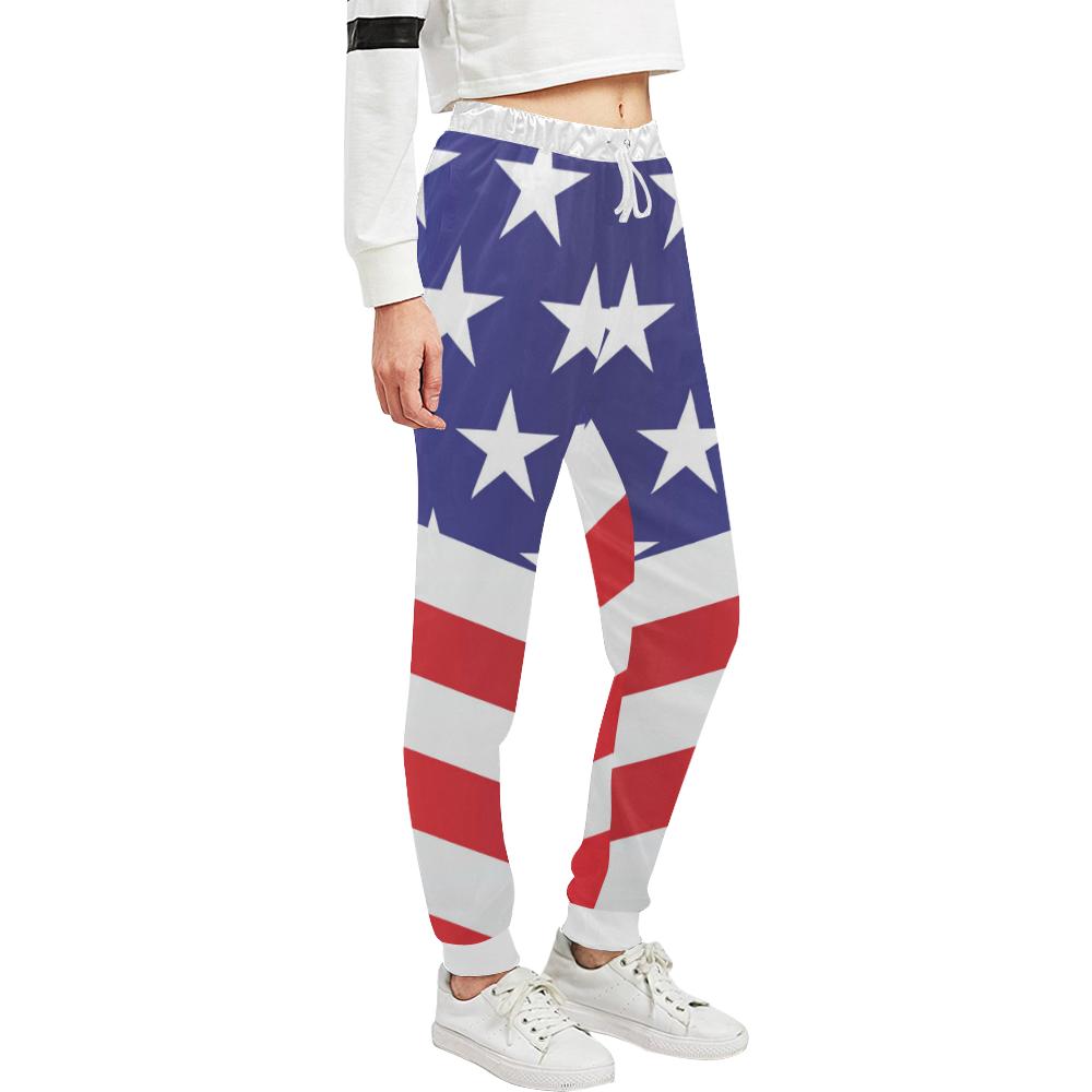 American flag Print Unisex Casual Sweatpants (Model L11)-JTAMIGO.COM
