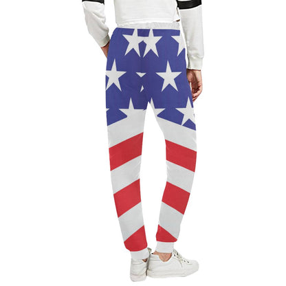 American flag Print Unisex Casual Sweatpants (Model L11)-JTAMIGO.COM