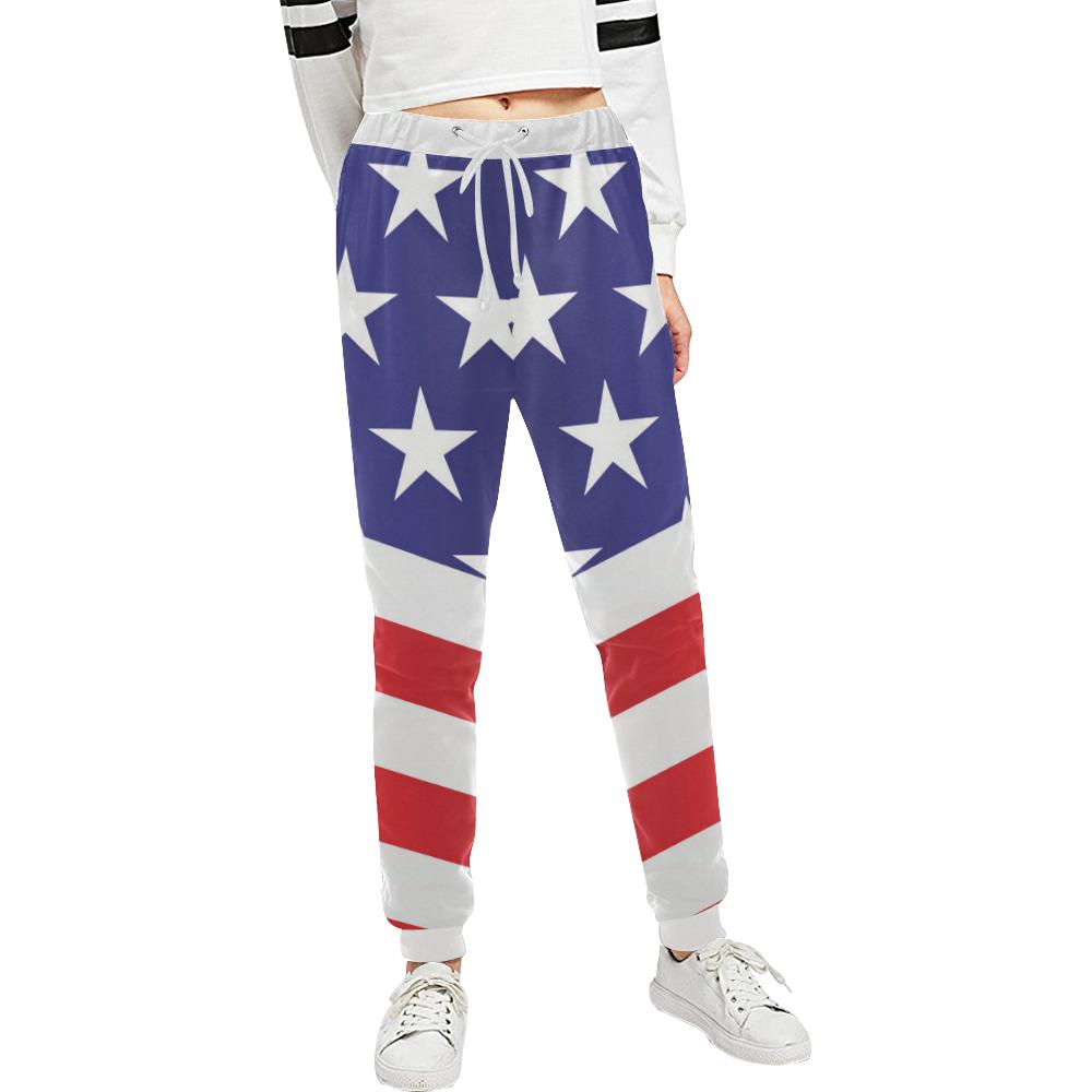 American flag Print Unisex Casual Sweatpants (Model L11)-JTAMIGO.COM