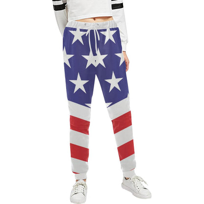 American flag Print Unisex Casual Sweatpants (Model L11)-JTAMIGO.COM