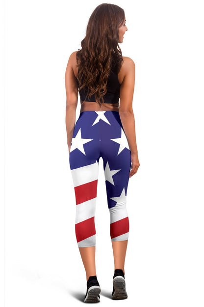 American flag Print Women Capris