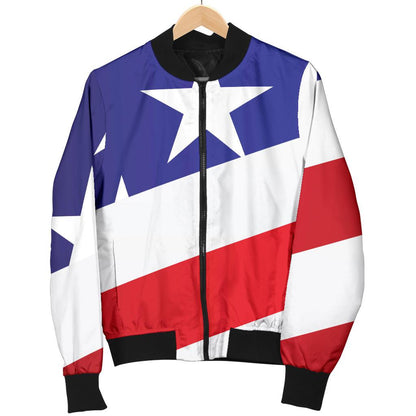 American Flag Print Women Casual Bomber Jacket