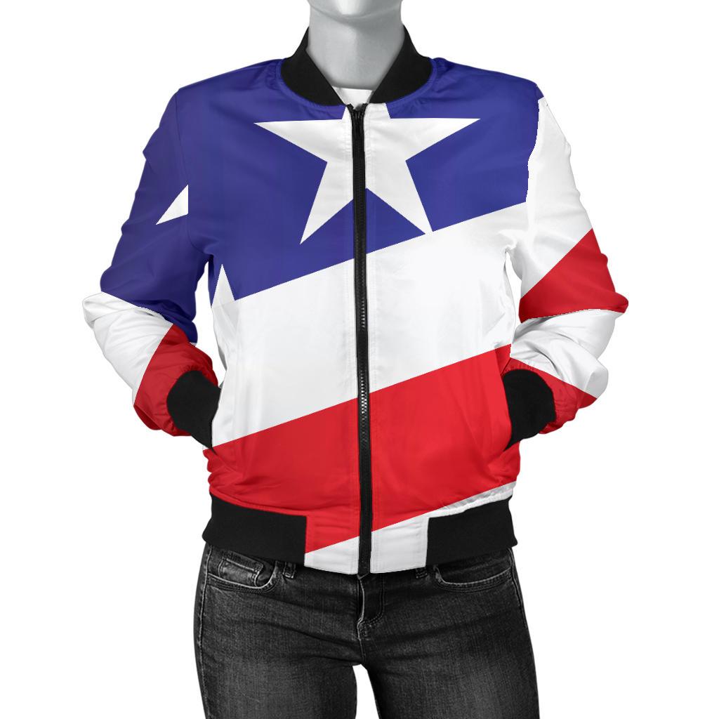 American Flag Print Women Casual Bomber Jacket